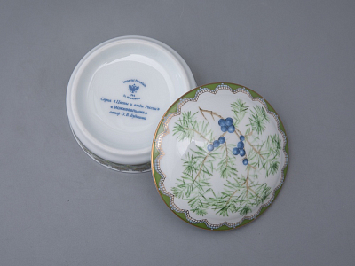 Туалетная коробочка в подарочной упаковке, форма Круглая, рисунок Можжевельник ароматный, арт 81.33955.00.1