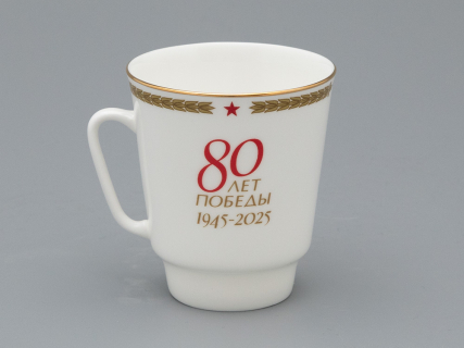 Чашка с блюдцем 165 мл., , форма Майская, рисунок 80 лет Победы, арт 81.34115.00.1, 