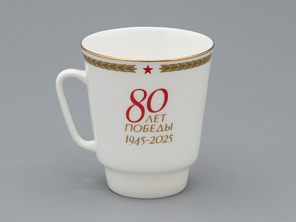Чашка с блюдцем 165 мл., , форма Майская, рисунок 80 лет Победы, арт 81.34115.00.1