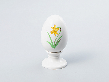 Яйцо пасхальное на подставке форма Нева рисунок Желтый нарцисс, арт. 80.98856.00.1