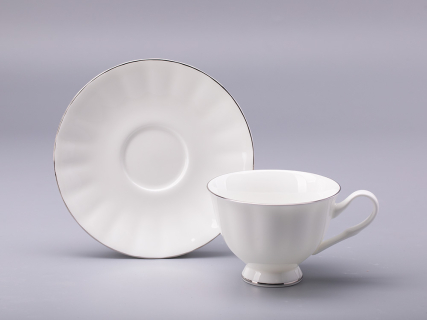 Сервиз чайный форма Нега рисунок Платиновая лента, 6 персон 14 предметов, арт. 81.30715.00.1, 