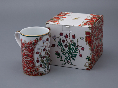 Бокал 400 мл в подарочной упаковке, форма Соло, рисунок Клюква заповедная, арт. 81.34281.00.1