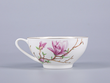 Чашка с блюдцем чайная 300мл, форма Купольная, рисунок Магнолия, арт 81.29660.00.1