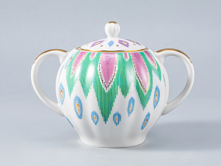 Сервиз чайный форма Тюльпан рисунок Перо павлина, 6 персон 14 предметов, арт. 81.27962.00.1