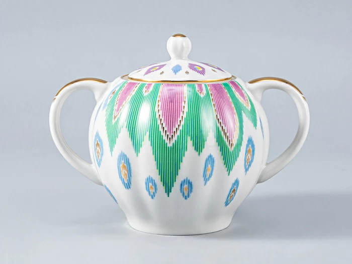 Сервиз чайный форма Тюльпан рисунок Перо павлина, 6 персон 14 предметов, арт. 81.27962.00.1, 