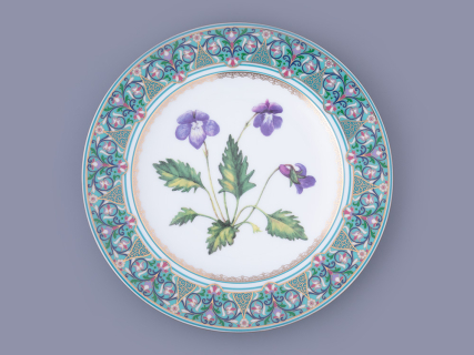 Тарелка декоративная в подарочной упаковке 270 мм, форма Европейская, рисунок Фиалка надрезанная, арт. 81.32669.00.1, 