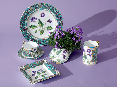 Бокал 400 мл в подарочной упаковке, форма Соло, рисунок Фиалка надрезанная, арт. 81.32711.00.1