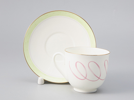 Чашка с блюдцем кофейная 180 мл., форма Ландыш, рисунок Лента арт. 81.28108.00.1, 