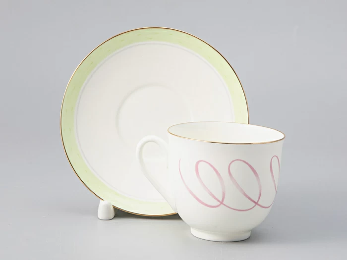 Чашка с блюдцем кофейная 180 мл., форма Ландыш, рисунок Лента арт. 81.28108.00.1, 