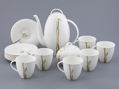 Сервиз чайный на 6 персон, 14 предметов, форма Оливия, рисунок Лидия, арт 81.31429.00.1