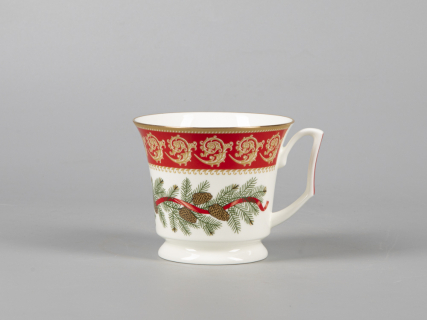 Чашка с блюдцем чайная 210 мл форма Юлия рисунок Рождественское чаепитие арт. 81.30682.00.1, 