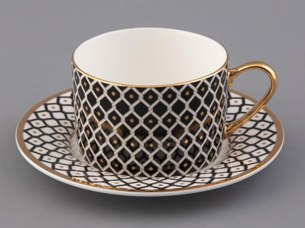 Сервиз чайный форма Идиллия рисунок Неро 1, на 4 персоны 10 предметов, арт. 81.32140.00.1, 