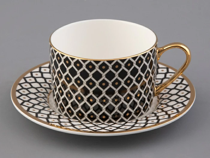 Сервиз чайный форма Идиллия рисунок Неро 1, на 4 персоны 10 предметов, арт. 81.32140.00.1, 