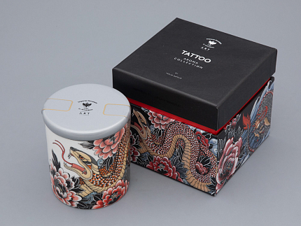 Свеча ароматическая в подарочной упаковке, форма tоp, рисунок TATTOO SERPENTA аромат Северное сияние, арт. 81.32802.00.1