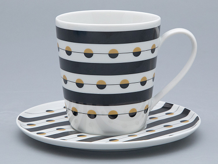 Чашка с блюдцем чайная форма Колокол рисунок Балтийский берег 3, арт. 81.31864.00.1