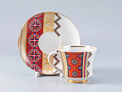 Сервиз чайный форма Банкетная рисунок Русский стиль, 6 персон 14 предметов, арт. 81.28339.00.1