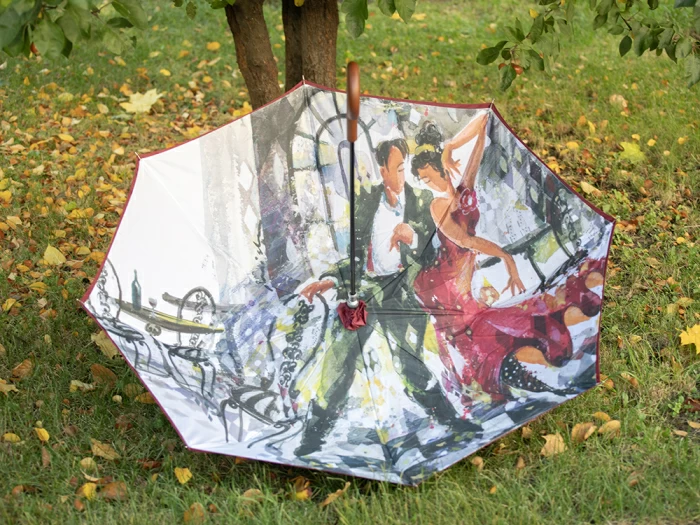 Зонт-трость рисунок Знойный разговор Бордовый арт. 41.00190.02, 