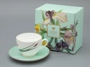 Чашка с блюдцем L’Art des Fleurs (Искусство цветов) в подарочной упаковке, форма Весенняя 2, рисунок Тигровый ирис, арт 81.33404.00.1, 