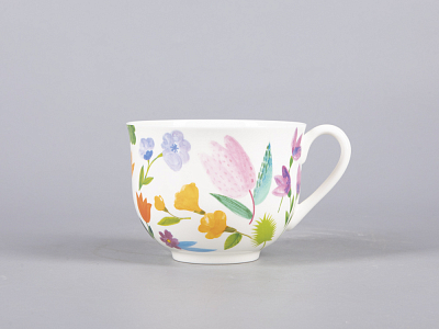 Чашка с блюдцем чайная 345 мл форма Ландыш рисунок Primavera арт. 81.30808.00.1