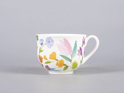 Чашка с блюдцем чайная 345 мл форма Ландыш рисунок Primavera арт. 81.30808.00.1