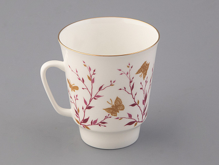 Чашка с блюдцем кофейная 165 мл., форма Майская,  рисунок Розовые веточки арт. 81.13735.00.1