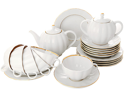 Сервиз чайный Тюльпан Белоснежка, 6 персон 20 предметов, арт. 81.14790.06.1