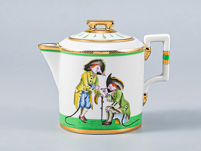 Сервиз чайный форма Гербовая рисунок Крысята-воришки, 2 персоны 7 предметов, арт. 81.16587.00.1