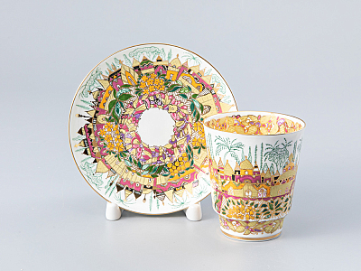 Чашка с блюдцем кофейная 165 мл.,  форма Майская, рисунок Весна золотая арт. 81.10383.00.1