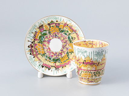 Чашка с блюдцем кофейная 165 мл.,  форма Майская, рисунок Весна золотая арт. 81.10383.00.1, 