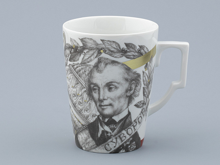 Бокал с блюдцем в подарочной упаковке, форма Гранд, рисунок Полководцы России Александр Суворов, арт. 81.32549.00.1