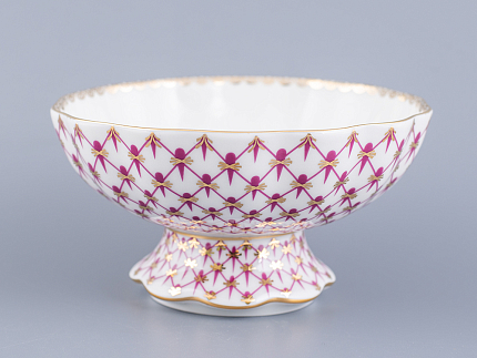 Ваза для конфет форма Тюльпан, рисунок Сетка-Блюз, арт 80.50209.00.1