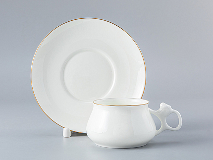 Чашка с блюдцем кофейная 180 мл.,  форма Билибина,  рисунок Золотой кантик арт. 81.16744.00.1