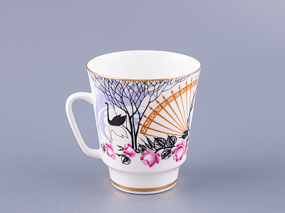 Чашка с блюдцем кофейная 160 мл.,  форма Майская, рисунок Посвящение Анне Андреевне арт. 81.10583.00.1