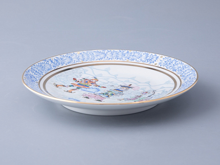 Декоративная тарелка 195 мм форма Эллипс рисунок Зимняя забава арт. 80.09999.00.1