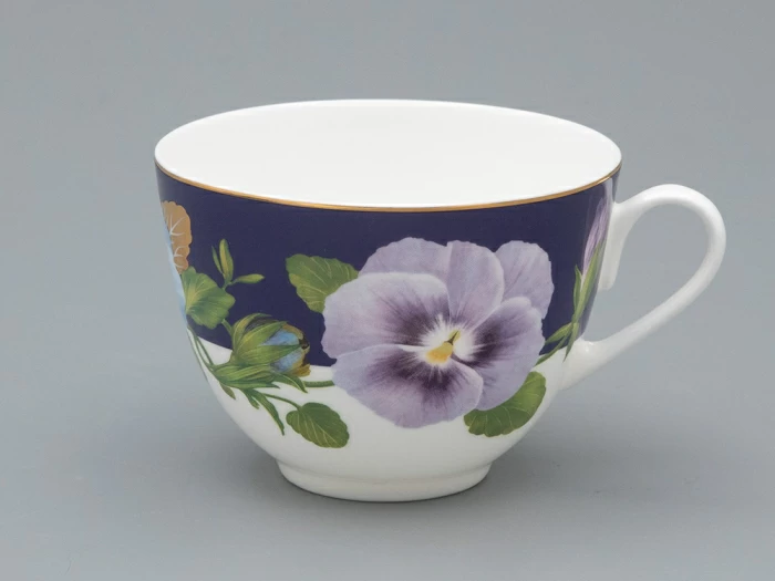 Чашка с блюдцем чайная форма Весенняя 2 рисунок Виола 1, арт. 81.34138.00.1, 