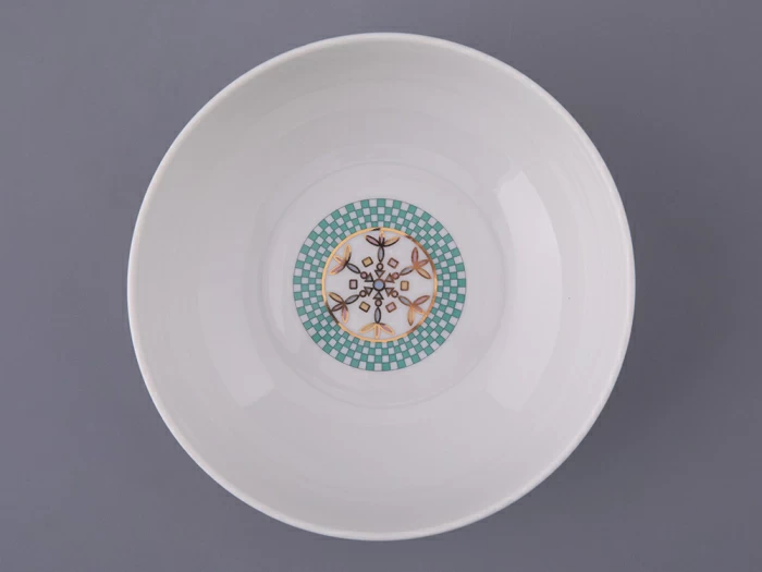 Салатник 160 мм, форма Утро, рисунок Морозный январь зеленая, арт. 80.48359.00.1, 