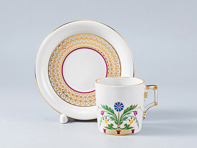 Чашка с блюдцем кофейная 160 мл.,  форма Гербовая, рисунок Замоскворечье (мет) арт. 81.23974.00.1