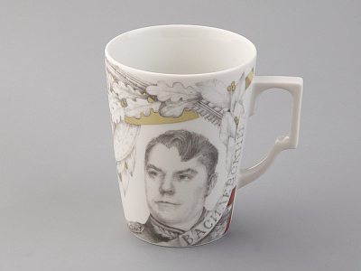 Бокал с блюдцем в подарочной упаковке, форма Гранд, рисунок Маршалы победы Василевский А.В., арт. 81.33242.00.1