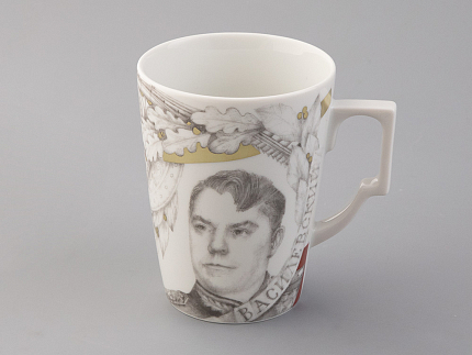 Бокал с блюдцем в подарочной упаковке, форма Гранд, рисунок Маршалы победы Василевский А.В., арт. 81.33242.00.1