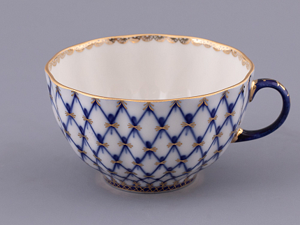 Чашка с блюдцем чайная 250 мл форма Тюльпан рисунок Кобальтовая сетка арт. 81.10105.00.1