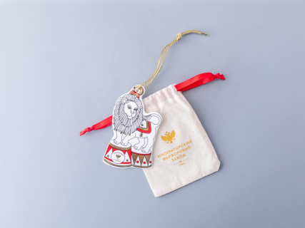 Елочная игрушка Гранд цирк в подарочной упаковке, рисунок Лев арт 81.34390.00.1, 