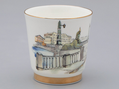 Подарочный набор стопок форма Сувенирная 1, рисунок Виды С-Петербурга арт. 81.31737.00.1