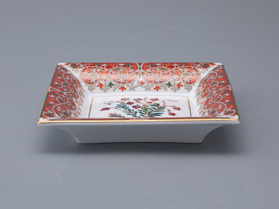 Подставка для мелочей в подарочной упаковке форма Квадратная рисунок Клюква заповедная, арт. 81.34283.00.1