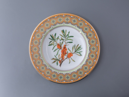 Тарелка декоративная 270 мм в подарочной упаковке форма Европейская рисунок Облепиха сибирская, арт. 81.33947.00.1, 