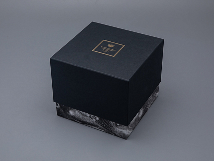 Бокал с блюдцем и крышкой 400 мл в подарочной упаковке, форма top рисунок Черный мустанг, арт 81.34276.00.1