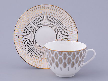 Чашка с блюдцем чайная форма Весенняя 2 рисунок Саламандра Грей, арт. 81.31631.00.1