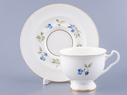Чашка с блюдцем чайная форма Айседора рисунок Голубика арт. 81.26752.00.1