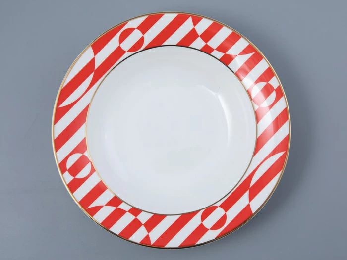 Тарелка глубокая 235 мм, форма Стандартная-2, рисунок Да и нет Красный, арт. 80.44738.00.1, 