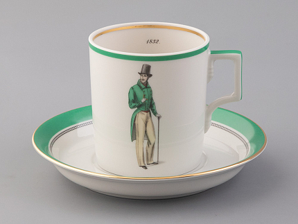 Подарочный набор чайный форма Гербовая рисунок Modes de Paris (зеленый) арт. 81.25659.00.1