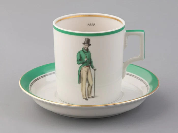 Подарочный набор чайный форма Гербовая рисунок Modes de Paris (зеленый) арт. 81.25659.00.1, 